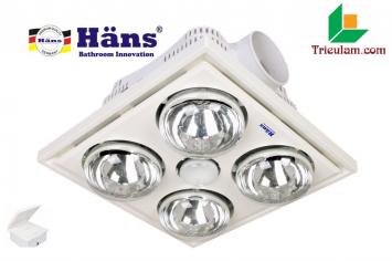 Đèn sưởi nhà tắm Hans 4 bóng âm trần H4B