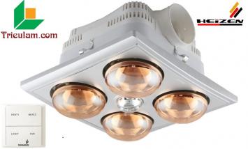 Đèn sưởi nhà tắm Heizen 4 bóng âm trần điều khiển HE4BR